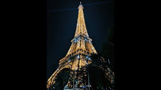 EIFFEL TOWER AT NIGHT, Paris France (Eiffel Tower sparkling & twinkling at night in Paris