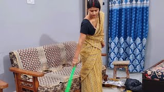 saree vlog | Room ki cleaning bahut hi acche se karli | pani ki tanki foot gayi ab kya 😲 hoga