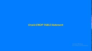 How to Drop a table in SQL Oracle(DROP TABLE Statement)