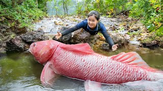 Harvesting Giant River Fish Using Bamboo Trap | Survival Fishing, Traps Fish, Catch Fish