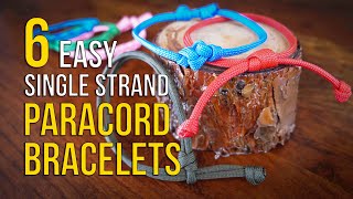 6 EASY Single Strand Paracord Bracelets | Paracord Knot Instructions