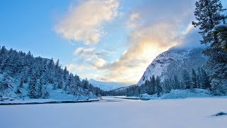 Peaceful Mountain Snow (+Music) 1HR Nature Relaxation Film - Remastered in 4K