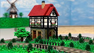 Nächstes Haus und Zugbrücke - Bau einer Lego Stadt Teil 192.