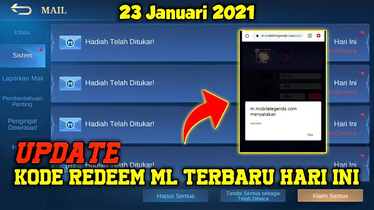 UPDATE KODE REDEEM ML TERBARU HARI INI | REDEEM CODE MOBILE LEGENDS ...