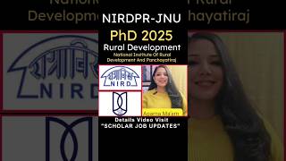 PhD Admission 2025 | NIRDPR Phd Admission In Rural Development 2025 | #phd #admission #shorts #short