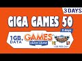 TNT GIGA GAMES 50 - 3 Days ML, AoV, COC and Clash Royale 1GB/day + 1GB Data