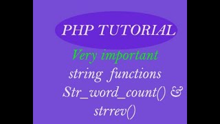 what is str word count and strrev in hindi (php)