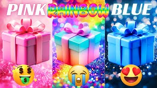 Choose your gift 🎁✨️💝||3 gift box challenge||2 good \u0026 1 bad||Pink, Rainbow \u0026 Blue #giftboxchallenge