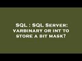 SQL : SQL Server: varbinary or int to store a bit mask?