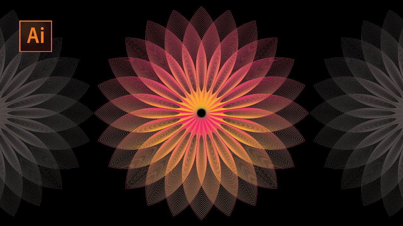 Create Flower Using Blend Tool In Adobe Illustrator Tutorial Youtube