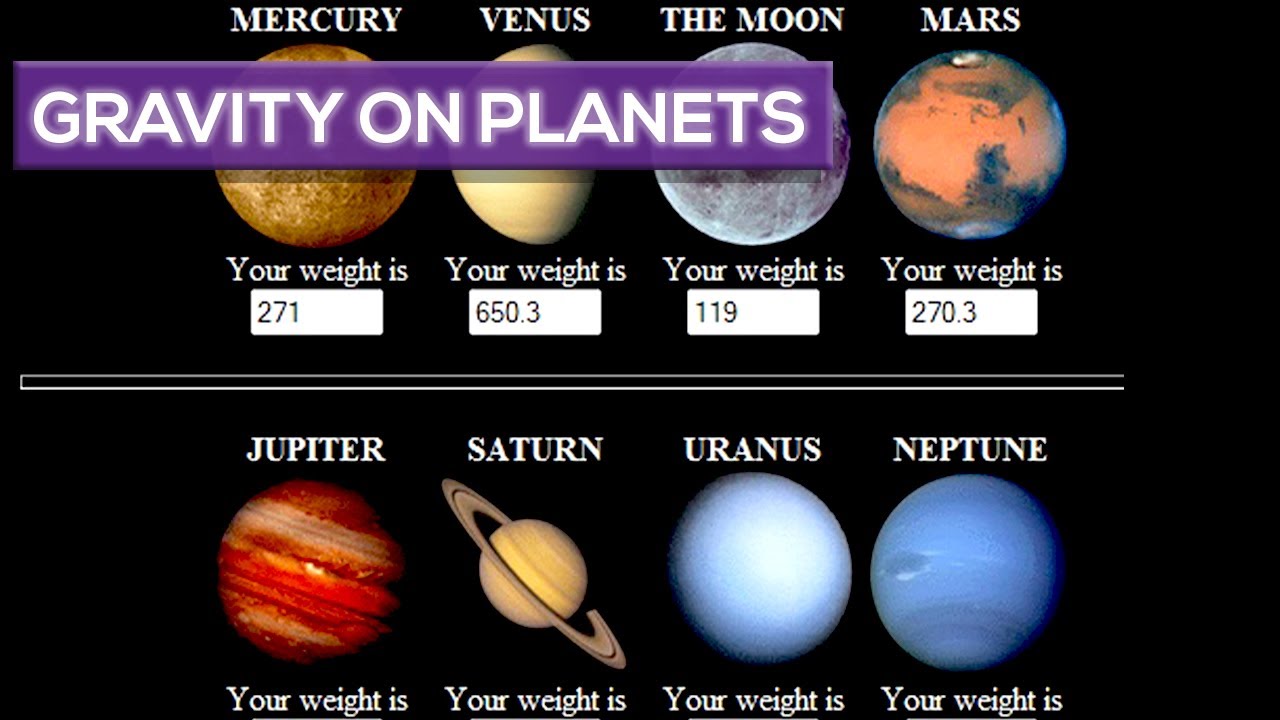 Mass Of Planets And Gravity