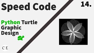 14. Python Turtle Graphic Design - Speed Code || White Pen Flower Design