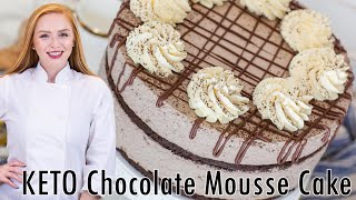 The Best KETO Chocolate Mousse Cake Recipe! Low-Carb, Low-Sugar, Rich Chocolate Flavor!!