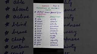 7 January 2025 Learning is Fun | Learn to Form Abstract Nouns from Adjectives | Shorts