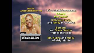 Ursula Wilson ~ Long Obituary