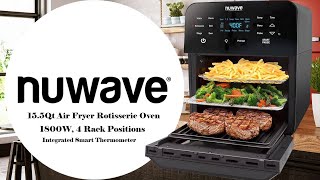 Nuwave Brio 15 5Qt Air Fryer Rotisserie Oven, X Large Family Size,