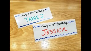 Dry Erase Name Tent Table Cards