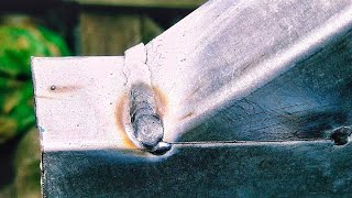 how to weld thin 45° metal square tubes that are rarely known | stick welding