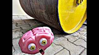 Crushing Crunchy & Soft Things by Road Roller! Experiment Road Roller vs BRAIN, XXL LOLLIPOP, ASMR