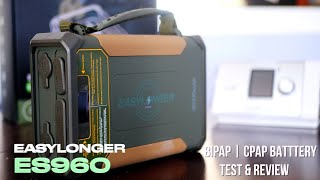 EASYLONGER ES960 CPAP Battery Test \u0026 Review | Power your CPAP or BIPAP #sleepapnea #solargenerator