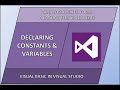 Visual Basic - Declaring a Variable & Constant