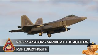 12 COOL F-22 RAPTOR ARRIVE AT THE 48TH FW RAF LAKENHEATH, ENGLAND • RAPTORS AT SUNSET • USAF 3d WING