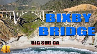 Bixby bridge aerial view + timelase in Big Sur CA in 4K