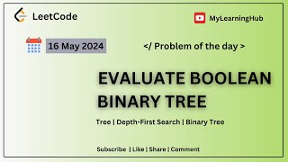 2331. Evaluate Boolean Binary Tree using Java | Leetcode | 16 May 2024 | Practice | Tree | DFS