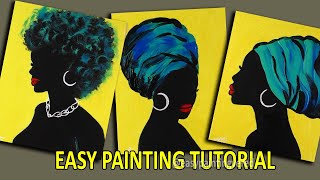 POP Art Painting | 3 x Acrylic Painting for Beginners | African Art