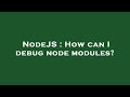 NodeJS : How can I debug node modules?