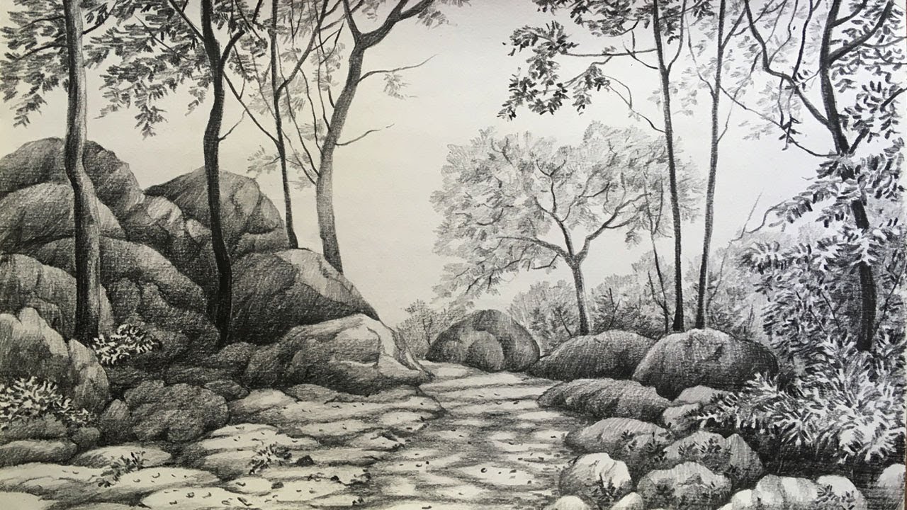 How To Draw Forest Landscape
