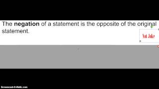 Negation of a statement