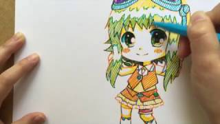 3色のカラーペンでGUMIを描いてみた(byもじゃクッキー)