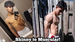1 Year CRAZY Transformation At Home! | Skinny to Muscular (17 years old)