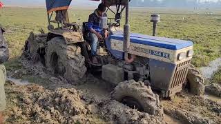Swaraj 744 4wd Stuck In Mud |