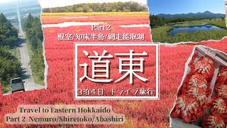 【北海道 道東3泊4日ドライブ旅行 Part 2】Travel to Eastern Hokkaido 根室の花咲ガニ/知床半島/網走能取湖