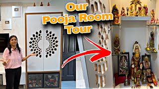 New Home Pooja Room Tour🏠தை பூசம் Celebration With Grand படையல் @புதுவீடு🏠Hall Update Long Curtains🥰