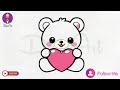 how to draw and color a cute baby bear simply step by step for beginners