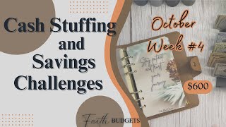 Cash Envelope Method |Cash Stuffing| $600 |Savings Challenge | Oct.Week #4| Missy Money Happy Mail