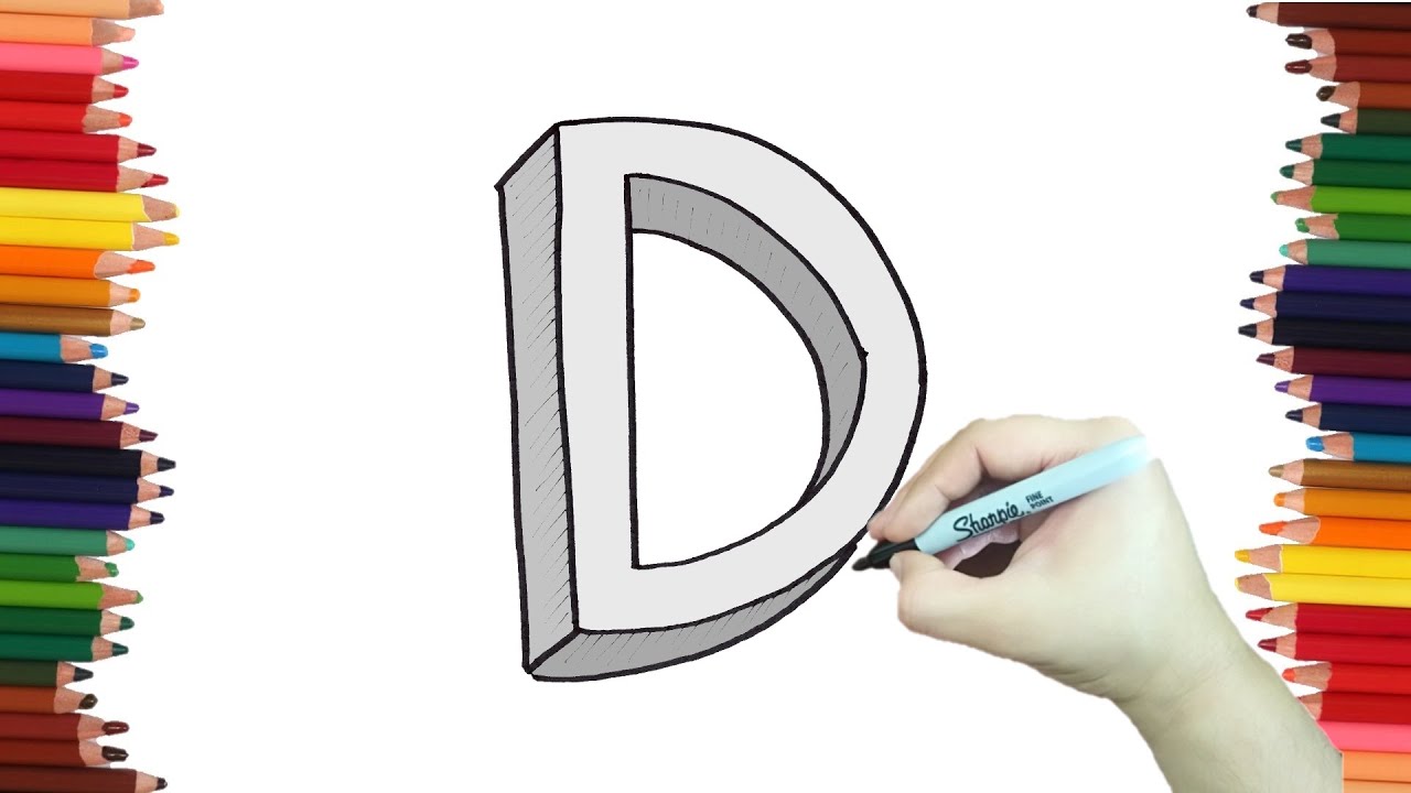 Letra D Dibujo D Letra 3d Drawing