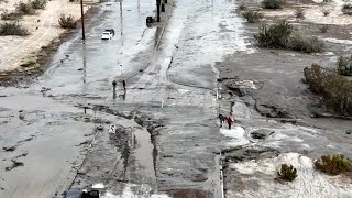 Drone View of Hilary's destruction in Cathedral City, California