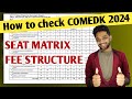 How to check COMEDK:2024 seat matrix and fee structure? | COMEDK counselling 2024