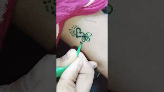 Cute Heart Mehndi Tattoo | Green Heart Tattoo | #lovetattoo #heart #henna #tattoo #viralshorts #grow