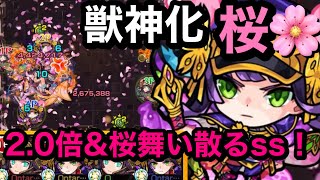 【モンスト】桜　獣神化艦隊！エデン\u0026エルドラドに使ってみる！友クリヤバw独自演出追撃ss桜舞い散った(੭ु ˃̶͈̀ ω ˂̶͈́)੭ु⁾⁾