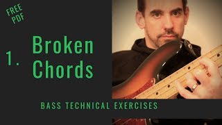 Technical Exercise For Bass Guitar || Broken Chords (No.34)