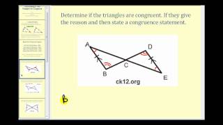 Determining If Two Triangles are Congruent