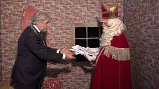 Burgemeester Oskam op bezoek bij Sinterklaas