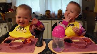 Twins highchair review and breakfast routine!