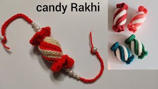 how to make crochet candy Rakhi.. special  CANDY RAKHI  FOR  KIDS ..... #raksha Bandhan special#