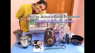 Philips Avance Food processor HL7707 Unboxing \u0026 First look with demo| Chopper,Slicer,Shredder,juicer